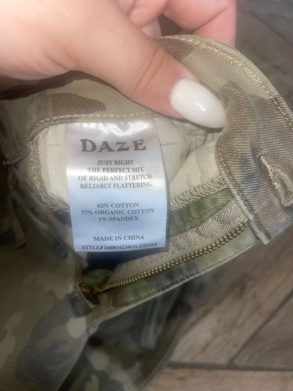 DAZE Camo Utility Pants cargo- Olive Green 25 - Picture 5 of 5